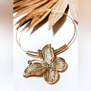 Gold butterfly necklace #773